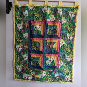 BRIGHT Wall Hanging Quilt Zoo Animals Child's Room